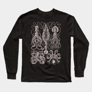 Ernst Haeckel Gamochonia Octopus Lavender Grey Long Sleeve T-Shirt